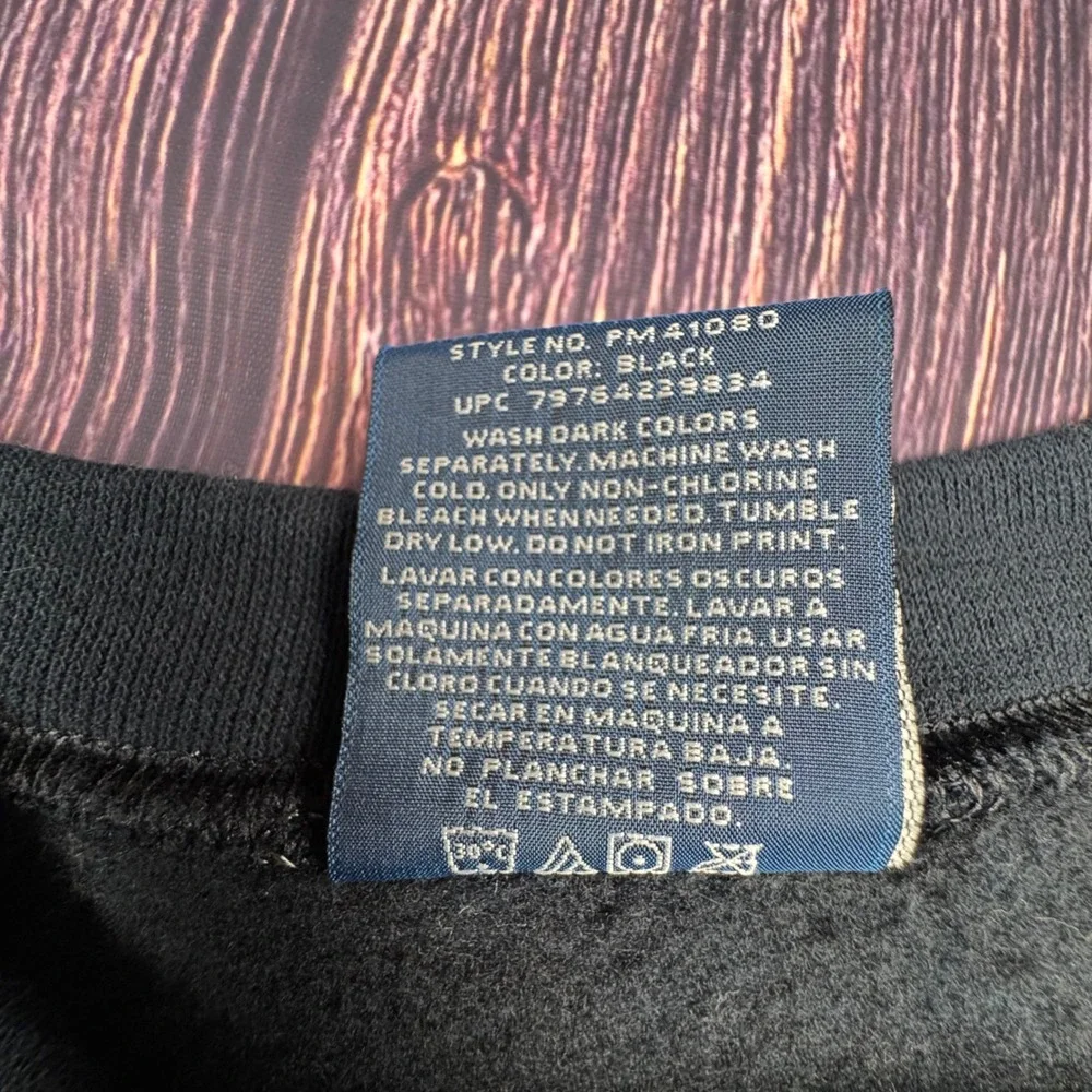 Puritan Sweatshirt XL Black Cotton Blend Biker American Vintage Classic Graphic